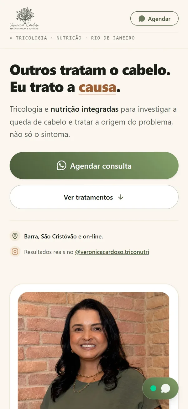 Exemplo de cartão de visita digital